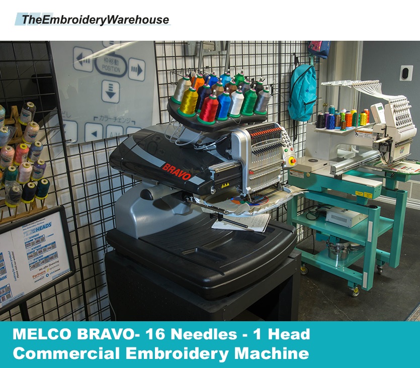 MELCO BRAVO 1 Head 16 Needles Commercial Embroidery Machine
